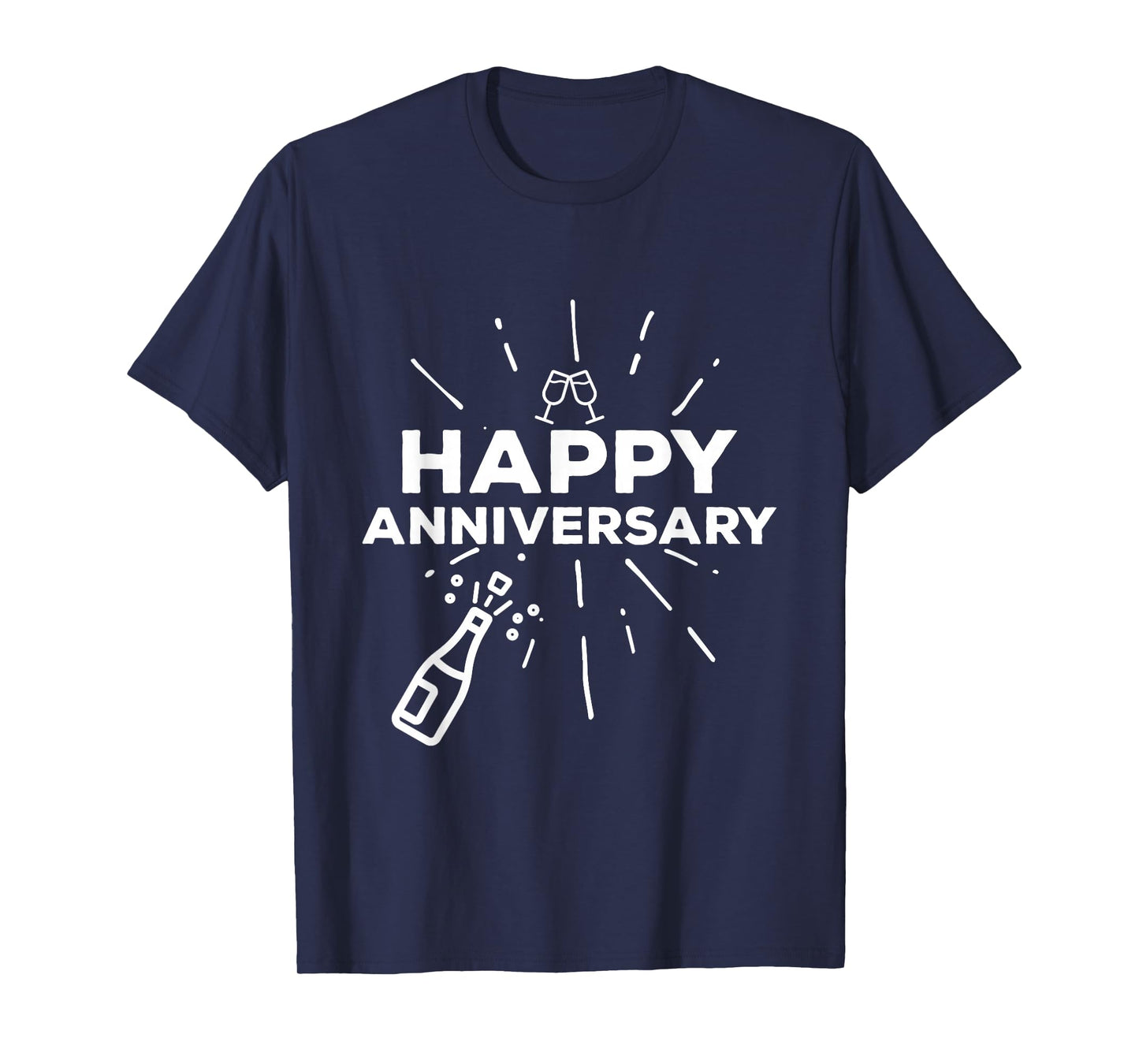 Happy Anniversary Cheers Wine Bottle T-Shirt