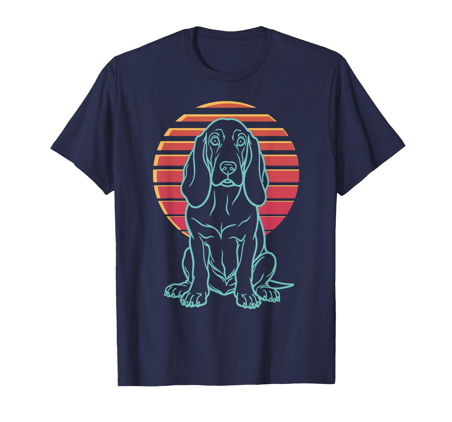 Basset Hound Lover Dog Owner Retro Synthwave 80s T-Shirt