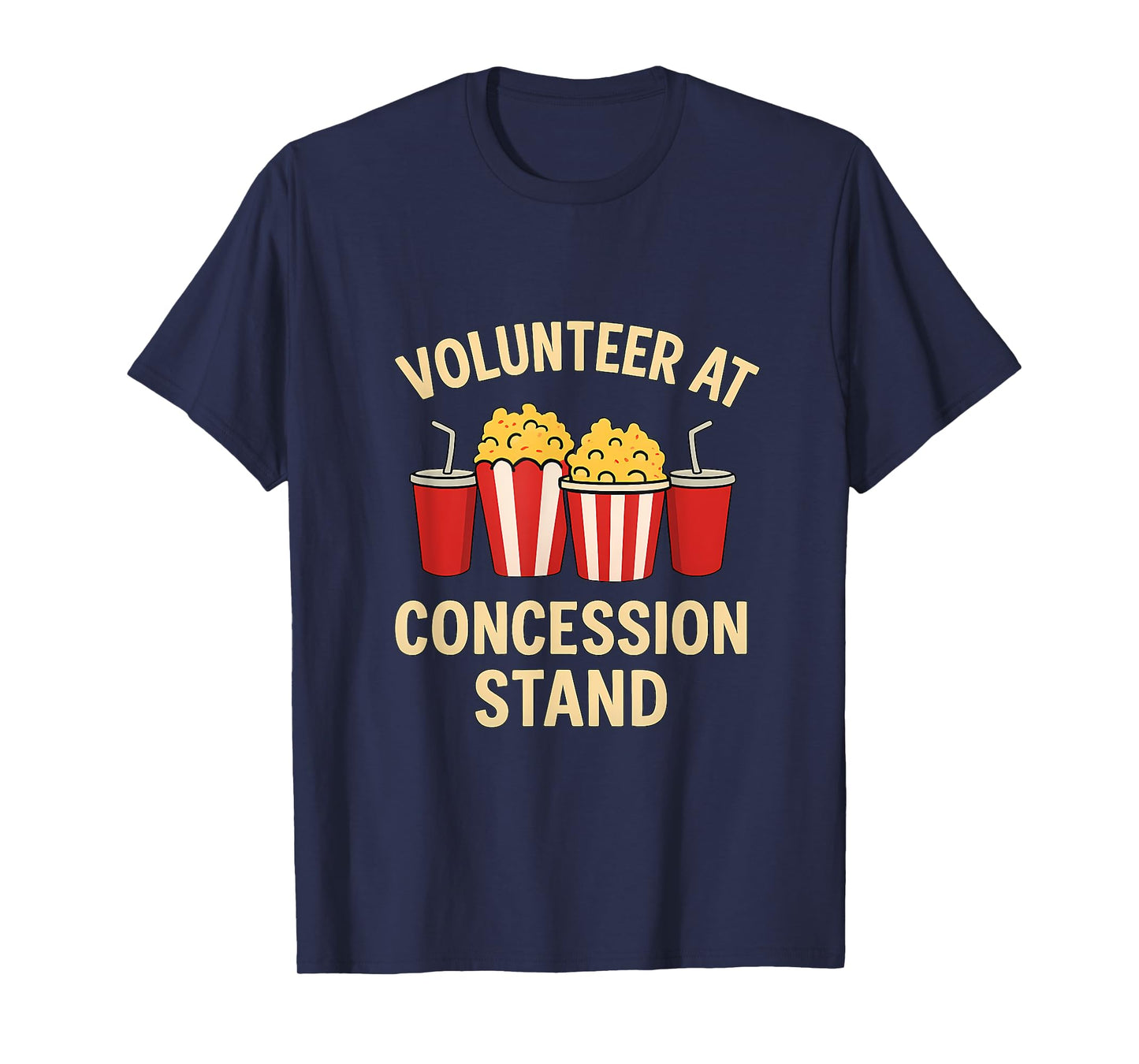 Volunteer Concession Stand Sports Mom Dad Popcorn Graphic T-Shirt