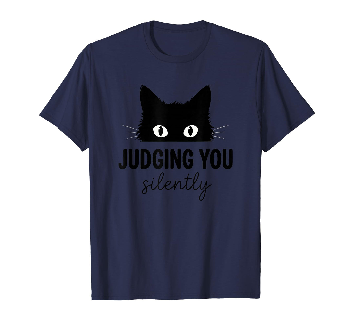 Judging You Silently Funny Black Cat Staring Meme T-Shirt