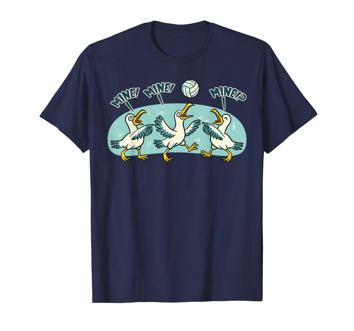 Volleyball Seagull Mine Funny Beach Volleyball Player Gift T-Shirt