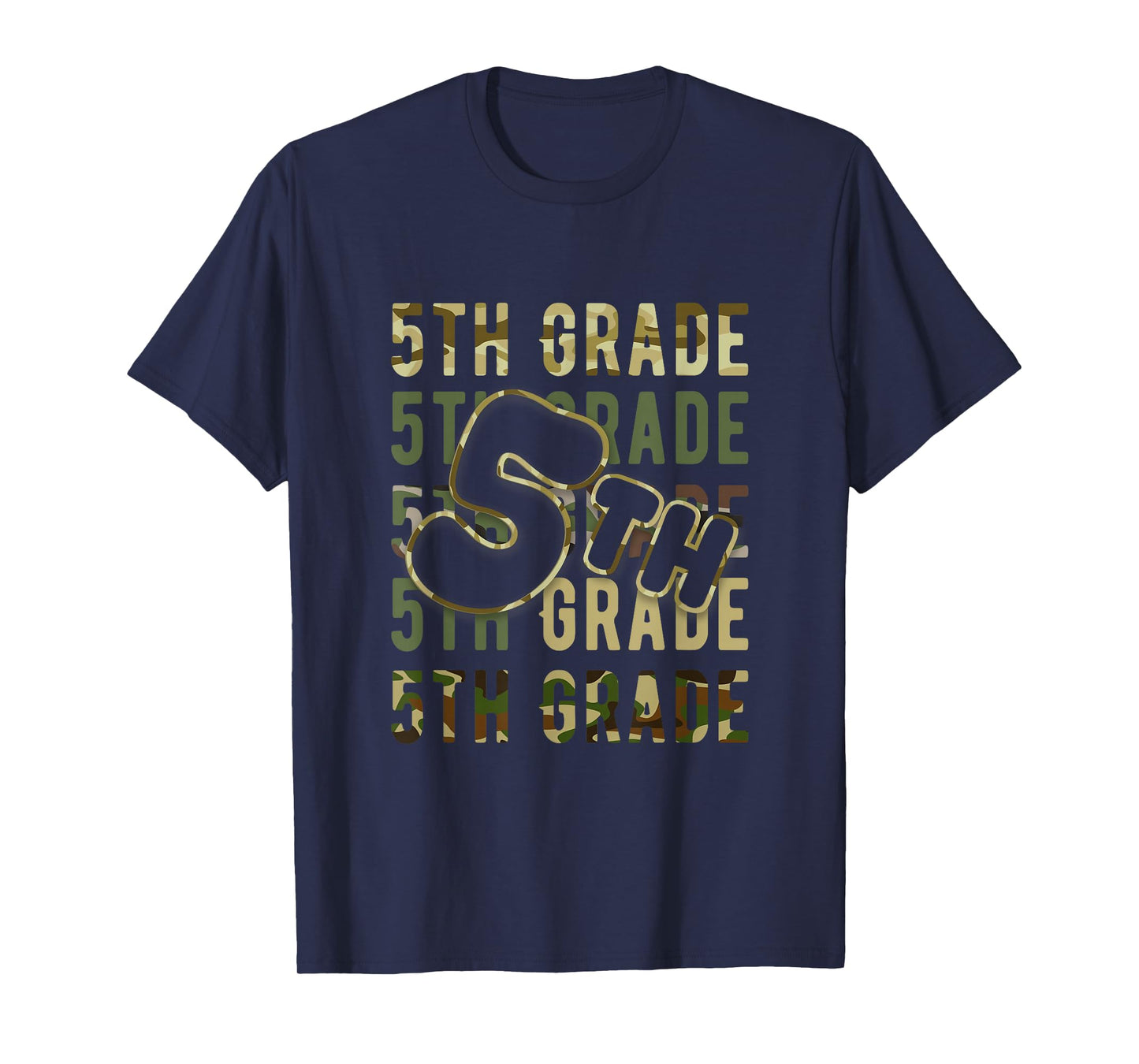 Camo Team 5th Grade Squad Back To School Teacher Kids Boys T-Shirt