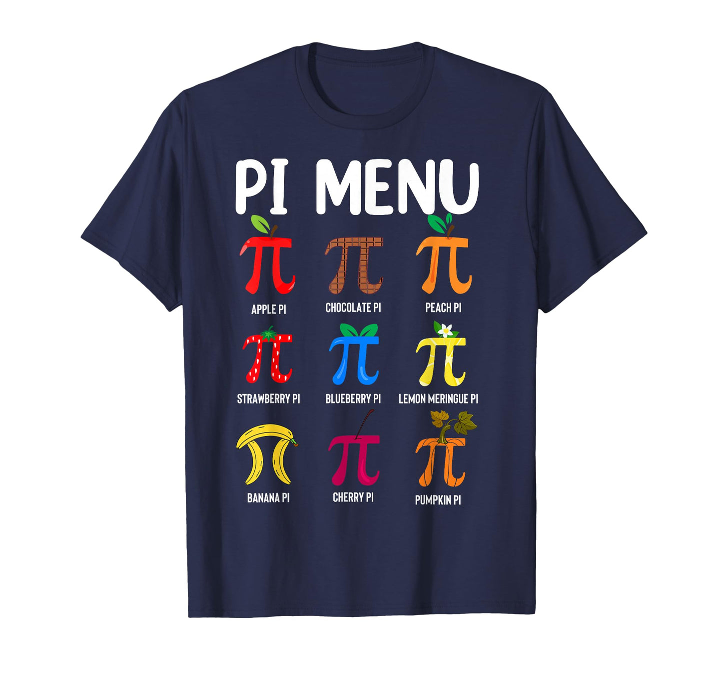 Pi Menu 3.14 Pi Symbol - Math Teacher Happy Pi Day T-Shirt