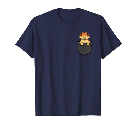 Bearded Dragon in Pocket Cute Reptile Lizard Owner Pet Lover T-Shirt