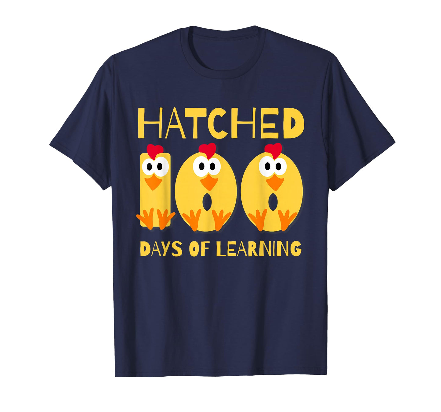 Hatched 100 Days of Learning Cute Chicken 100 Days of School T-Shirt