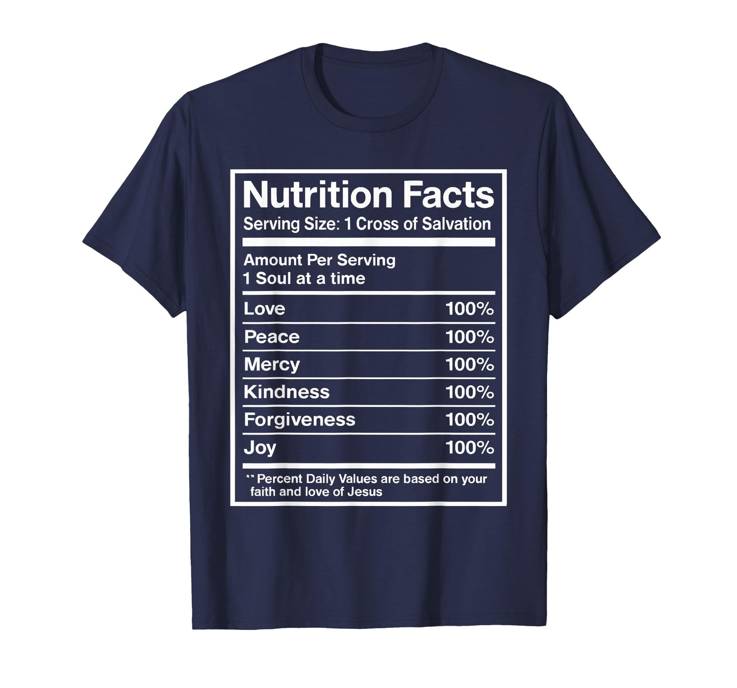 Christian Jesus Nutrition Facts T-Shirt