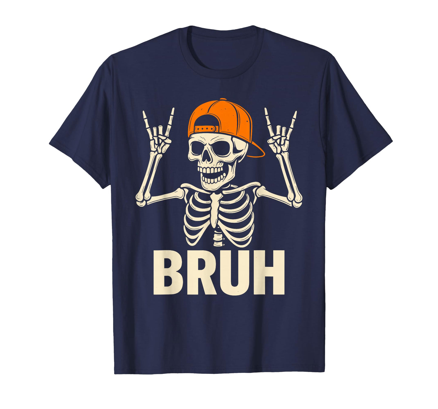 Cool Bruh Skeleton Rock On Halloween Men Boys Kids T-Shirt