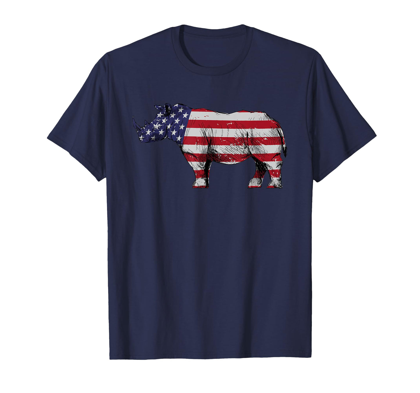 Cool Rhino Design For Men Women Rhinoceros 4th Of July Rhino T-Shirt