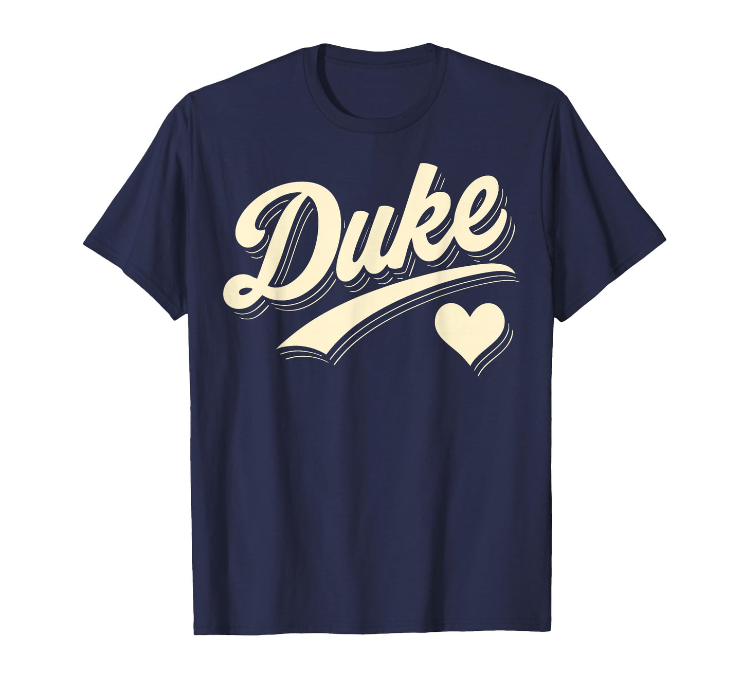 Duke Retro Script Heart Gift for Men Women Kid Boy Girl T-Shirt