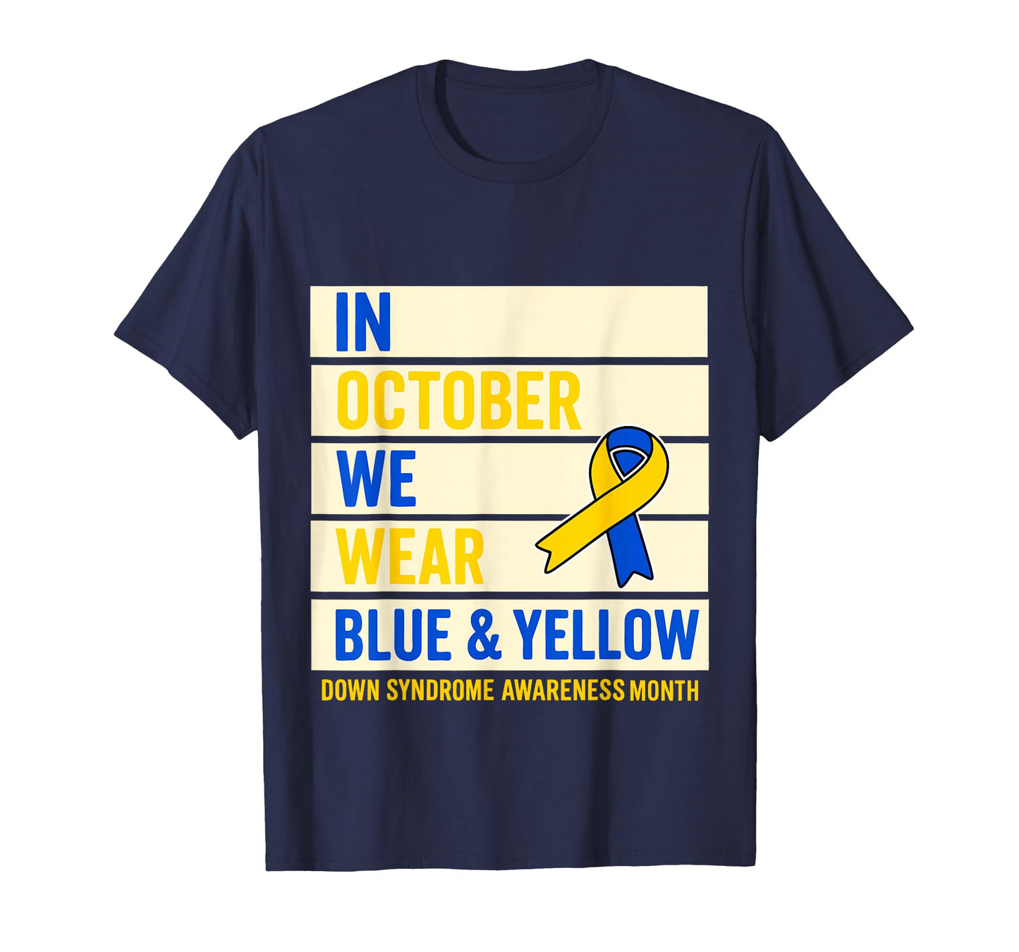 in October we Wear Yellow and Blue Down Syndrome Halloween T-Shirt