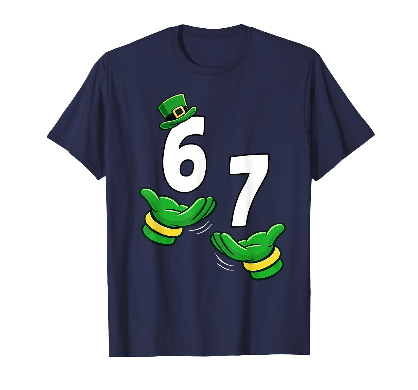 Six Seven 67 St Patricks Day 6 7 Shamrock Boys Kids 6-7 Meme T-Shirt