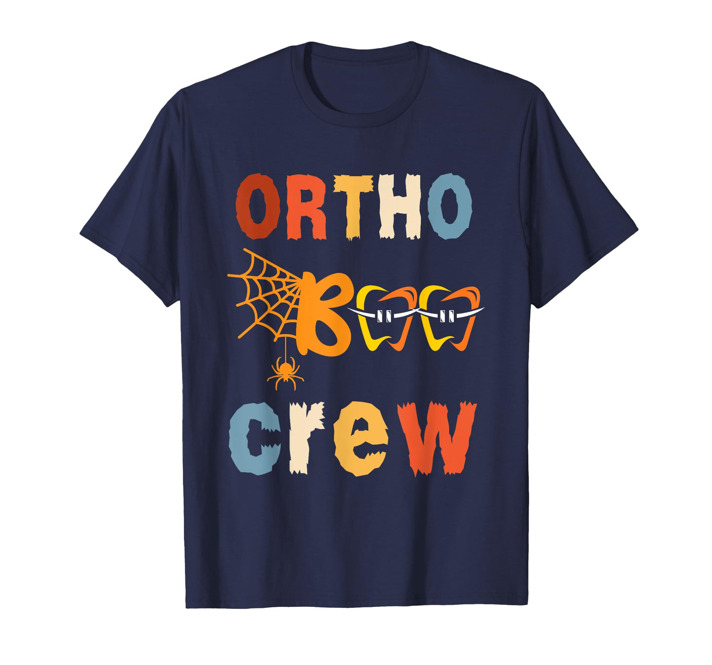 Orthodontist Halloween Orthodontic Boo Braces Teeth Crew T-Shirt