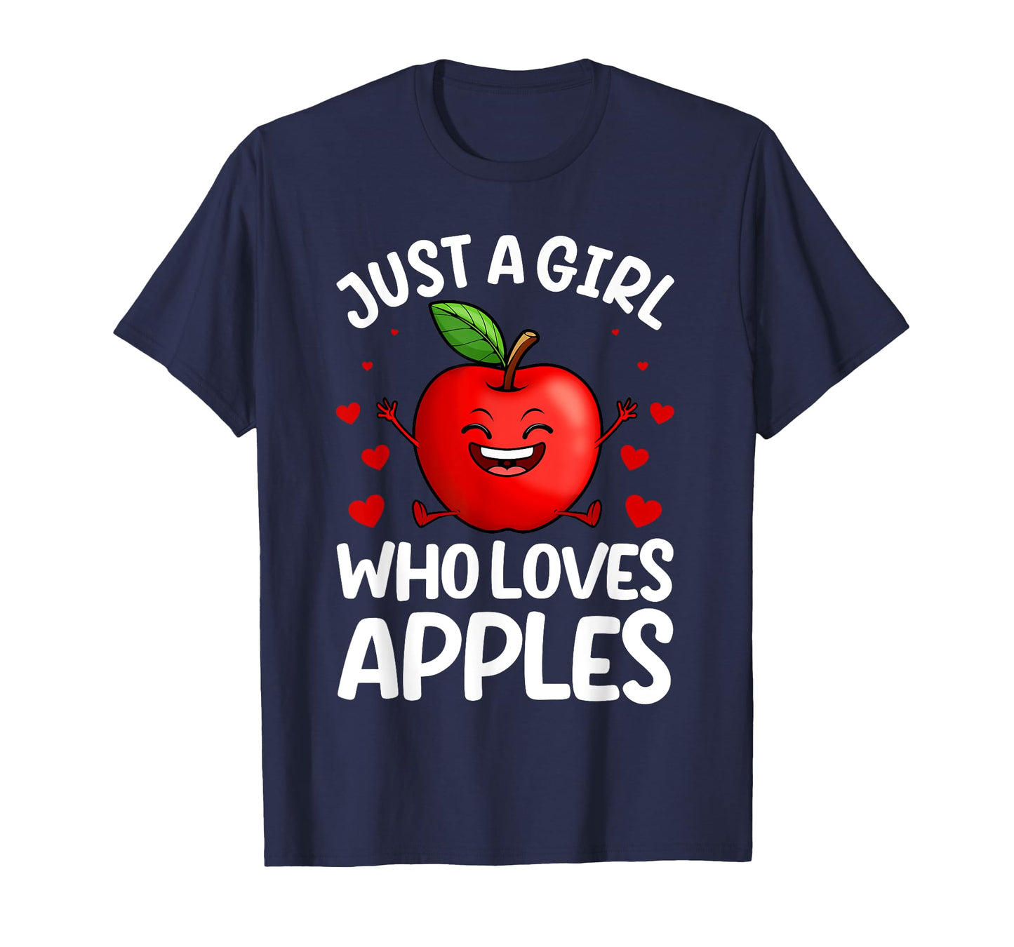 Funny Apple Art For Girls Kids Women Apple Fruit Lover Apple T-Shirt