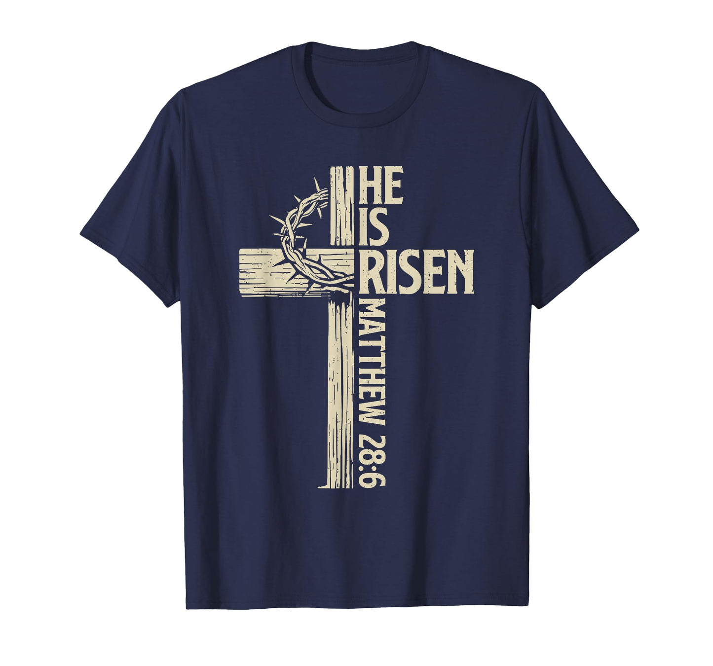Easter Cross He is Risen Jesus Christian Religious Men Women T-Shirt