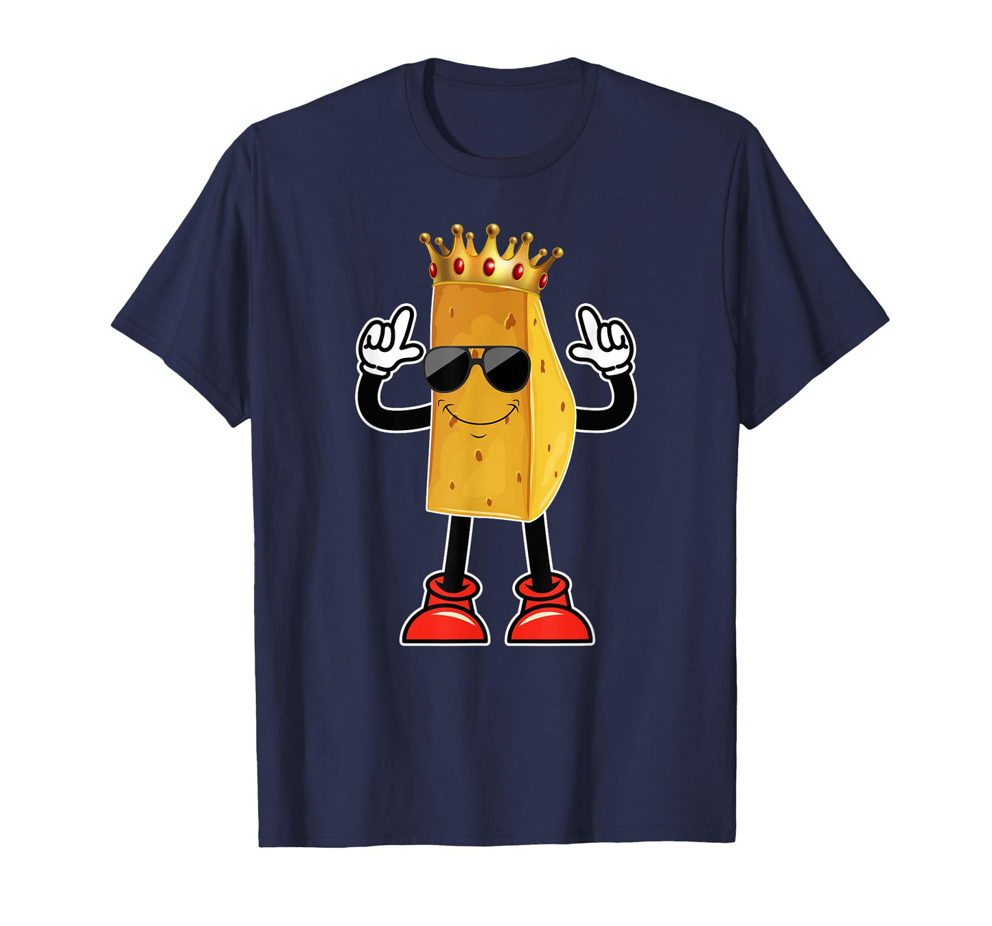 Cheese Tee For Cheese Lover Cheese in Sunglasses Crown T-Shirt