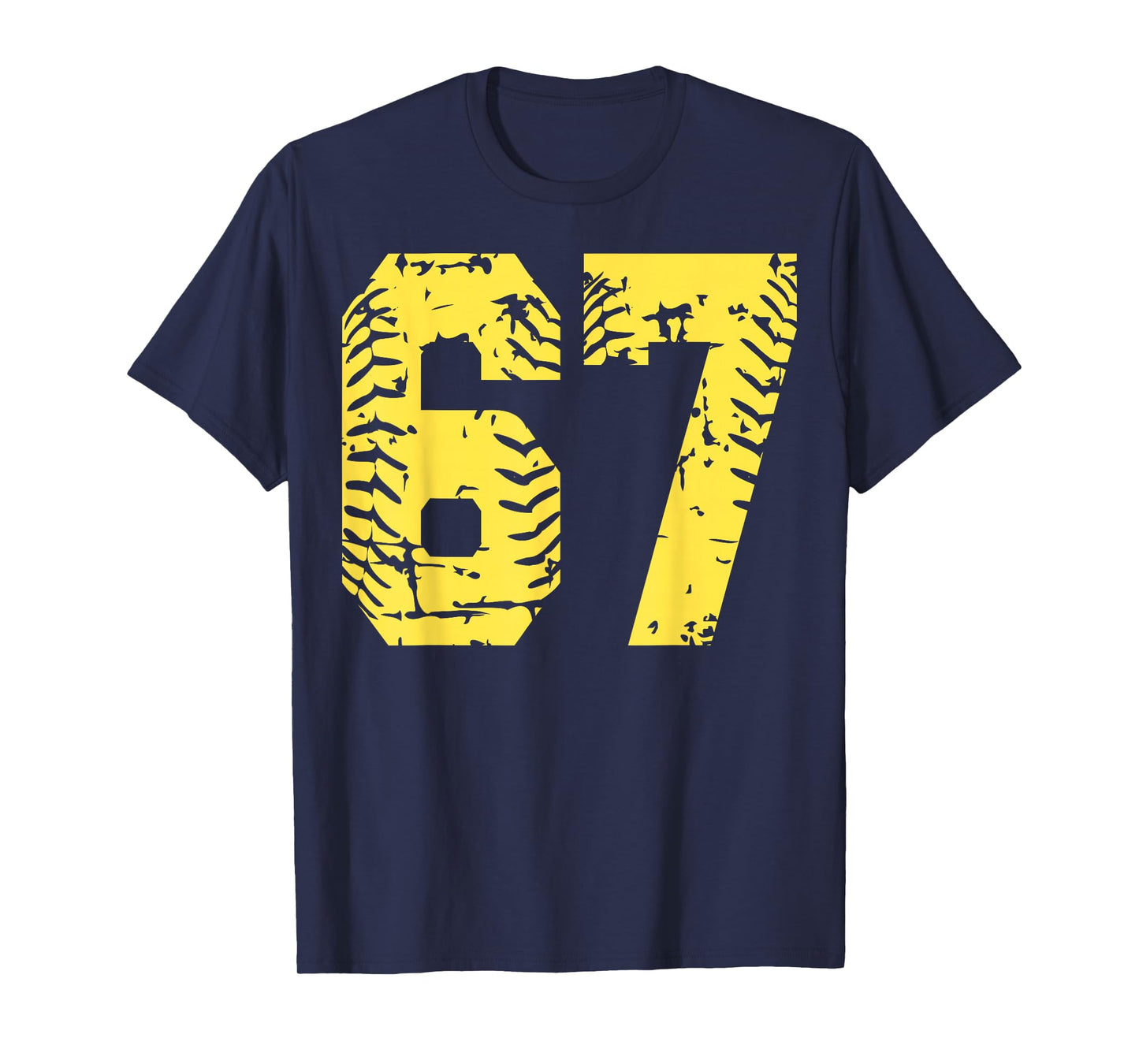 Number 67 Yellow Group Matching Halloween Birthday Funny T-Shirt