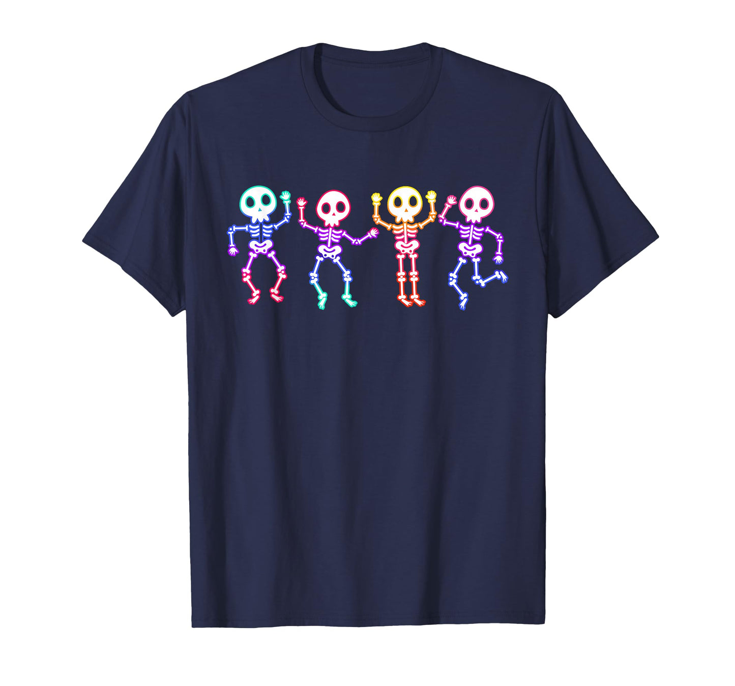 Funny Ghost Dancing Skeletons Glow in The Halloween Night T-Shirt