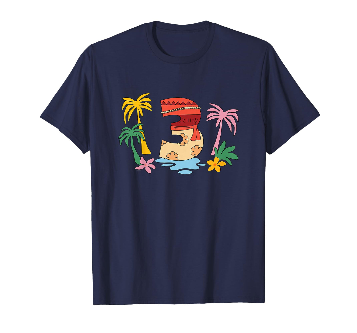 Disney Moana Numbers "3" Third 3rd Birthday Party Gift T-Shirt