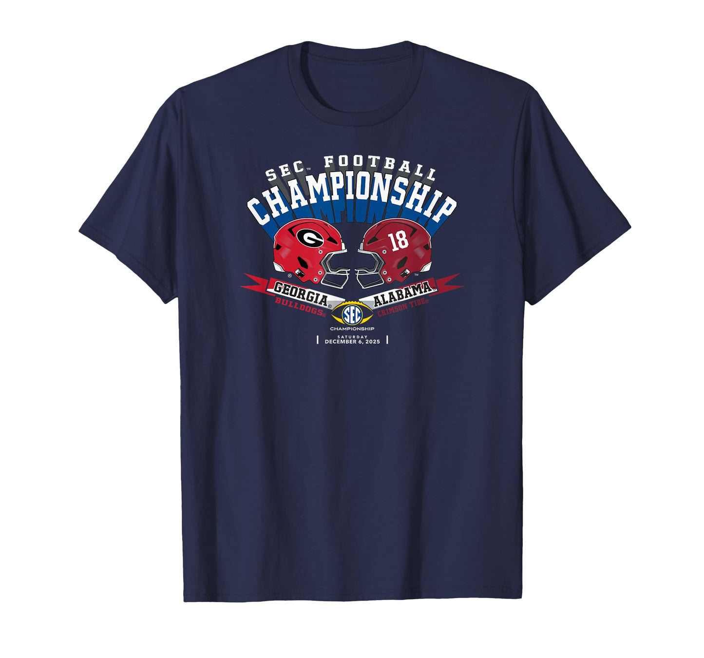 Georgia vs Alabama SEC Championship 2025 Football T-Shirt