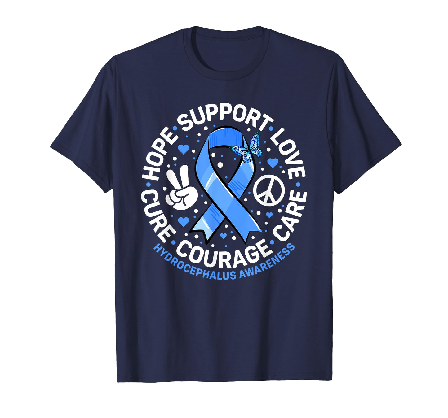 Hydrocephalus Support Blue Ribbon Hydrocephalus Awareness T-Shirt
