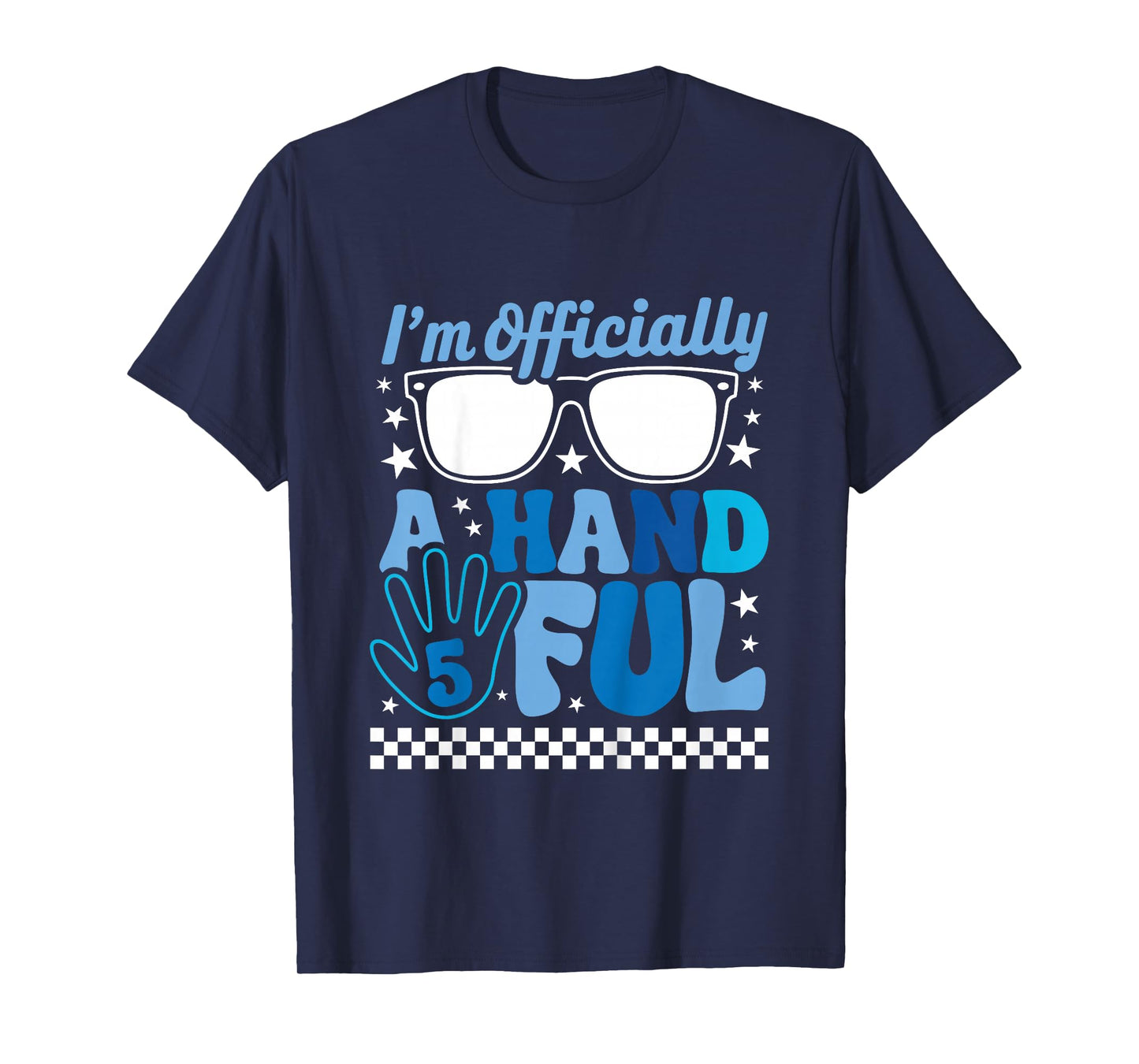 Kids I'm Officially A Handful Five 5th Birthday Funny Boys Kids T-Shirt
