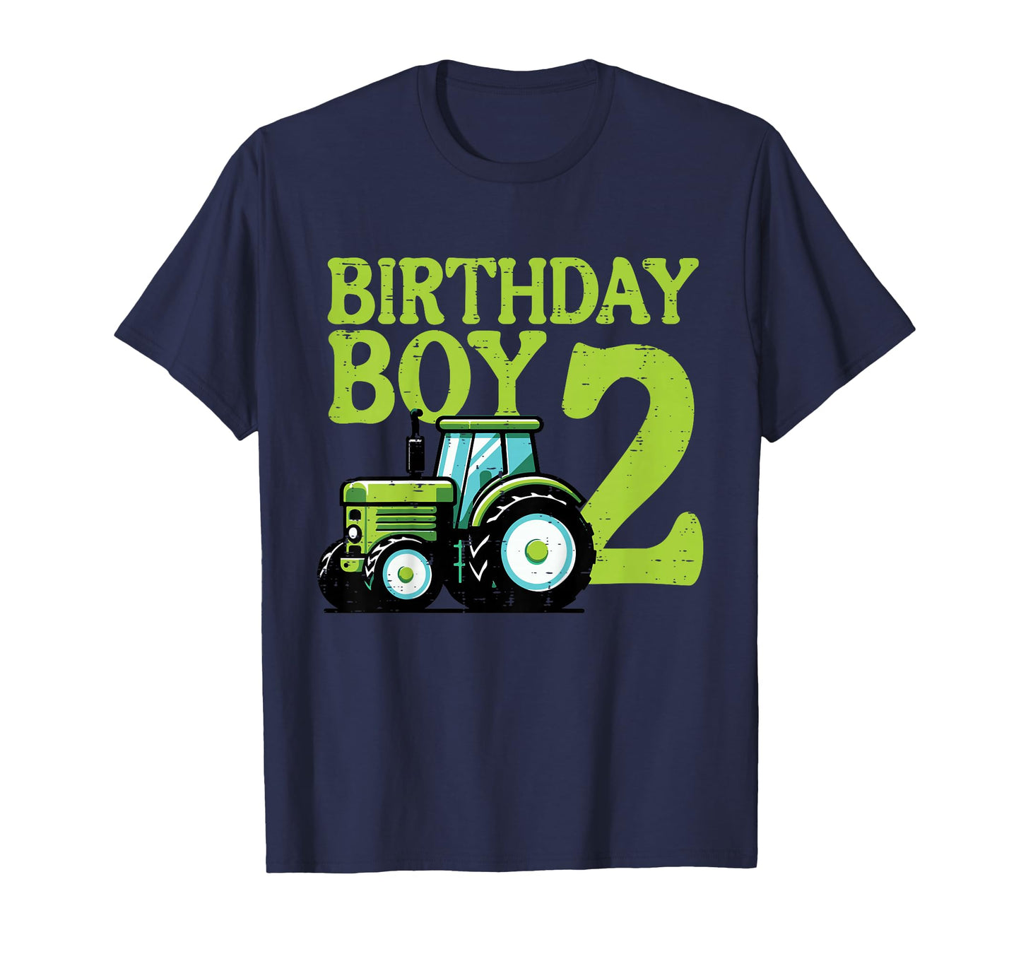 Kids Birthday Boy 2 Tractor 2nd Year Bday Farm Truck Toddler Boys T-Shirt