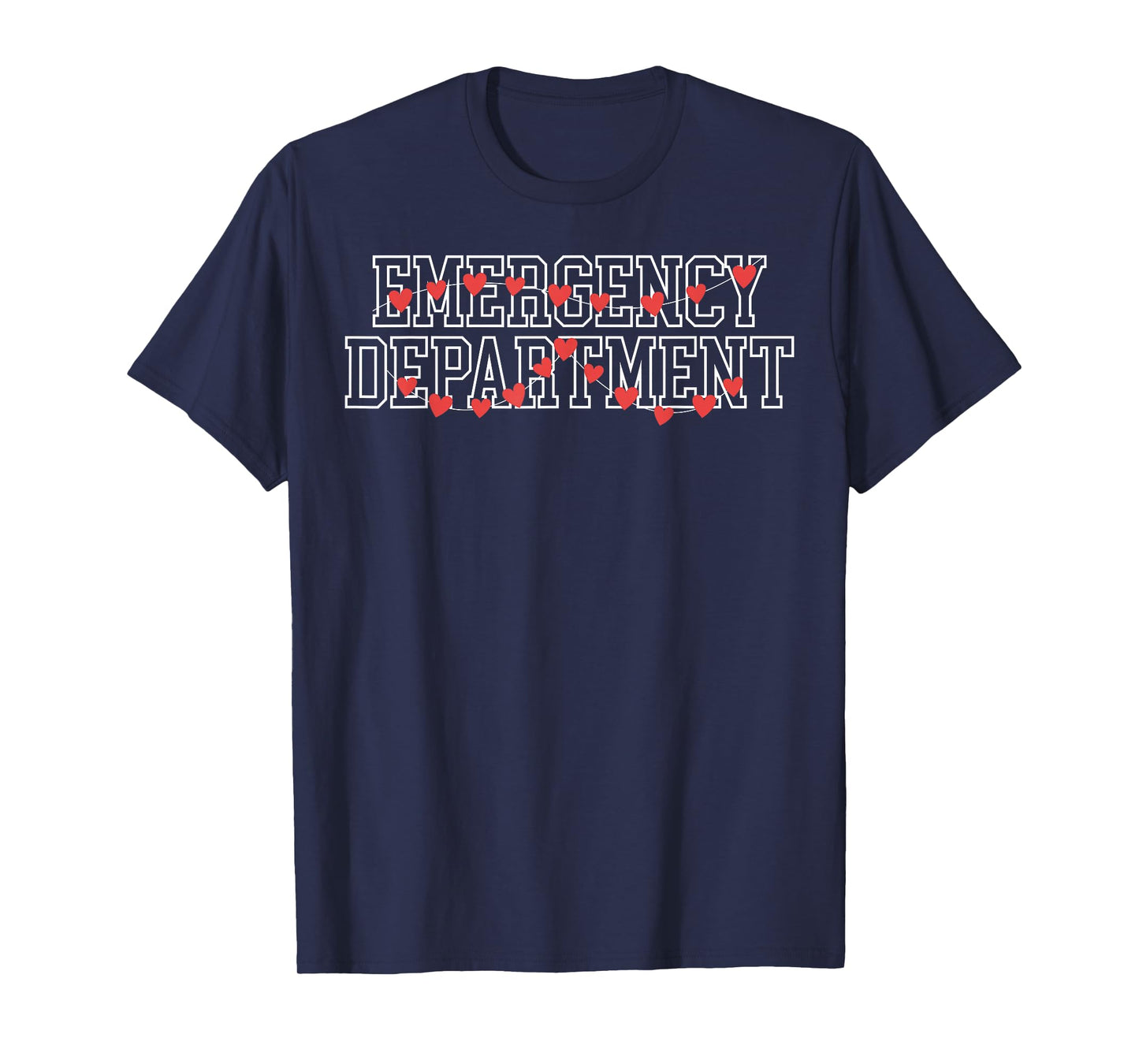 Retro Emergency Department Heart Valentines ER Nurse Crew T-Shirt