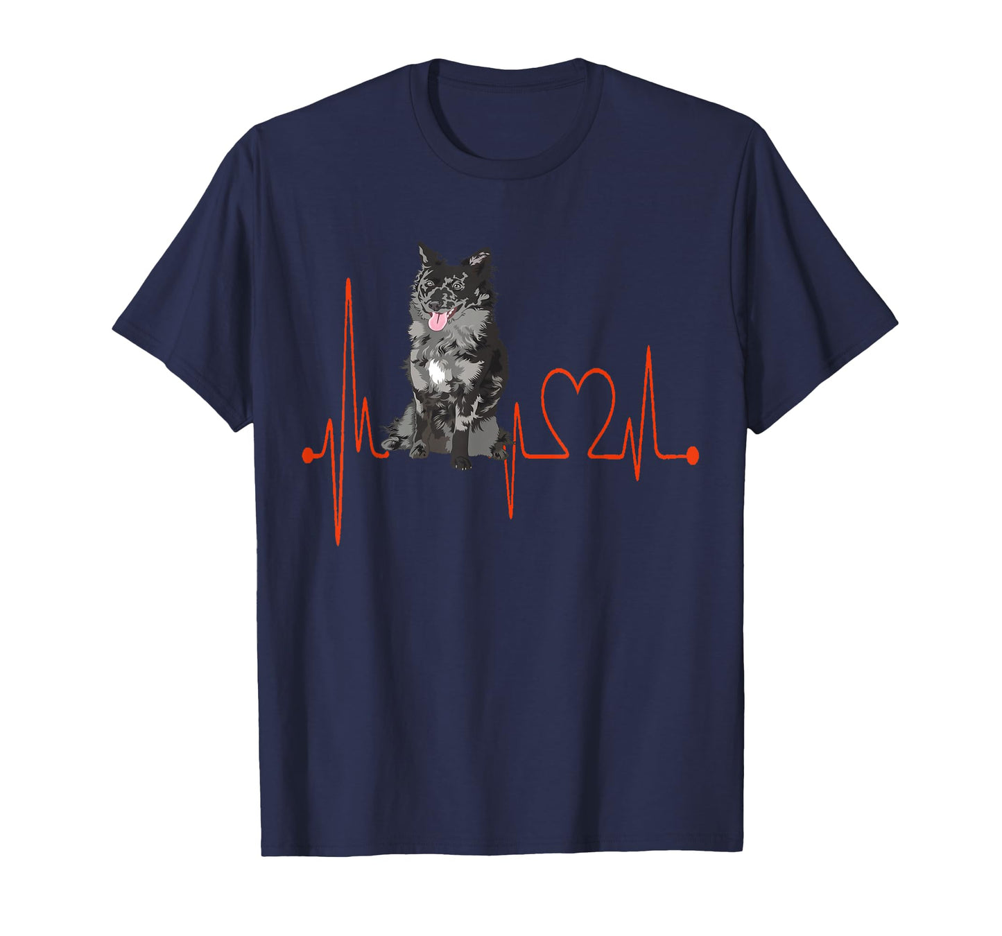 MUDI Dog Heartbeat EKG Funny Pet Owner & Lover T-Shirt