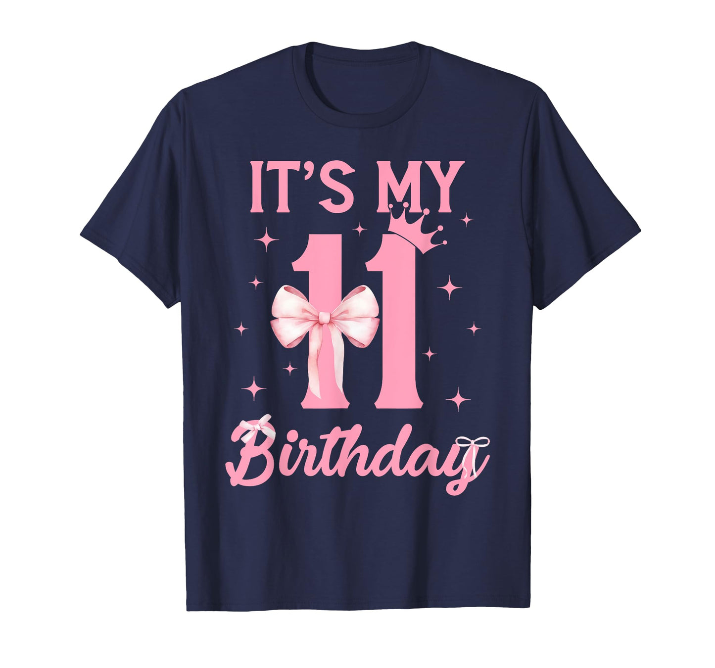 It's My 11th Birthday Girl Coquette Bow 11 Yr Old Aesthetic T-Shirt