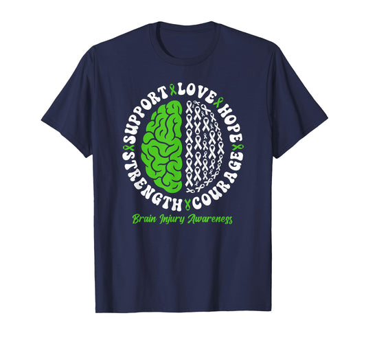 Brain Injury Awareness Month Mental Health Awareness Ribbon T-Shirt