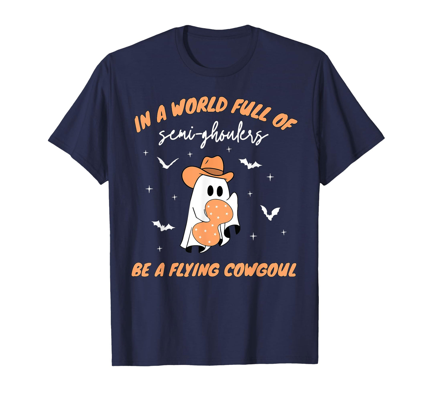 Labor and Delivery Nurse Halloween Ghost Flying Cowgirl Fall T-Shirt