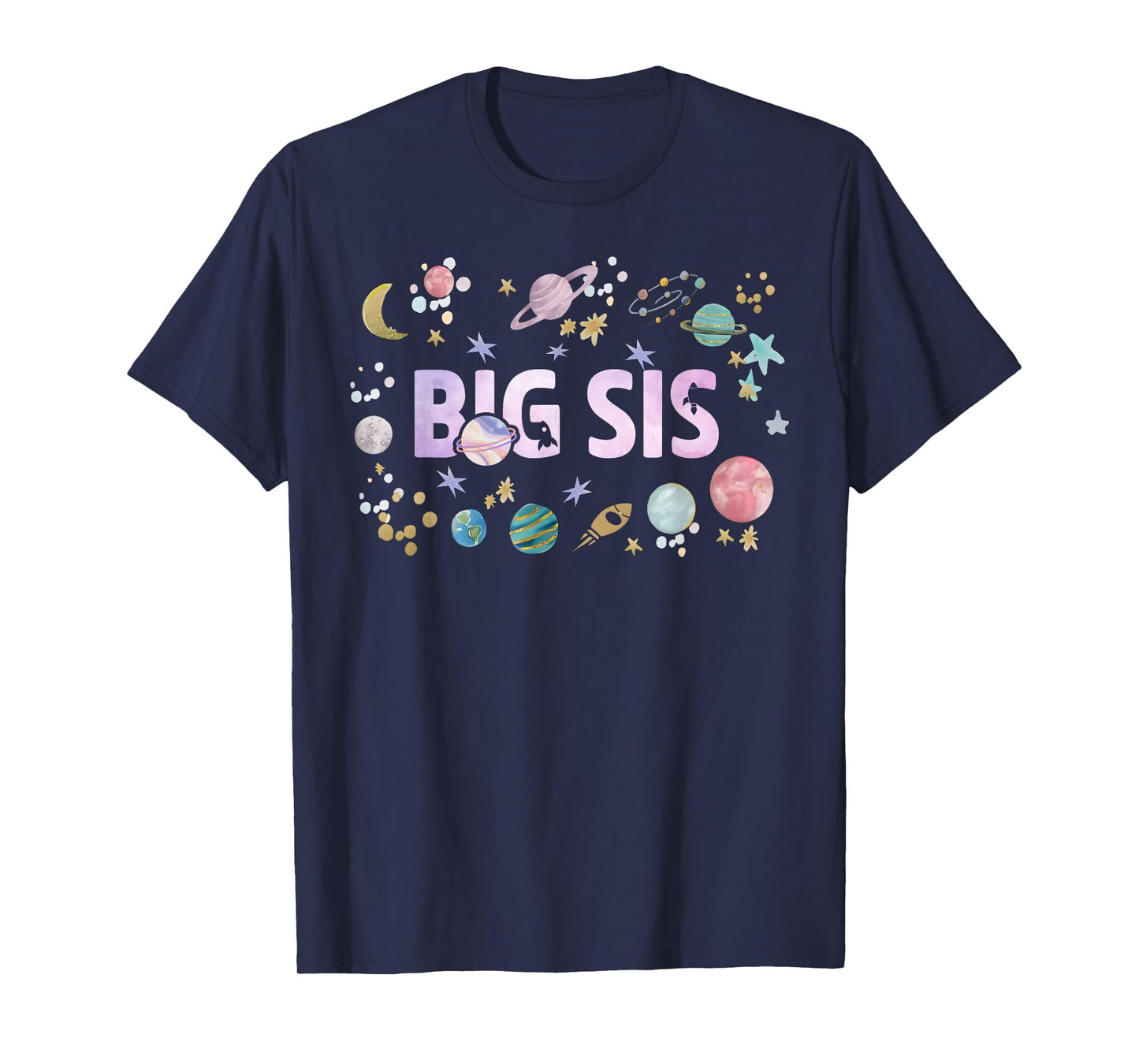 Big Sis Outer Space Birthday Girl 1st Trip Around The Sun T-Shirt