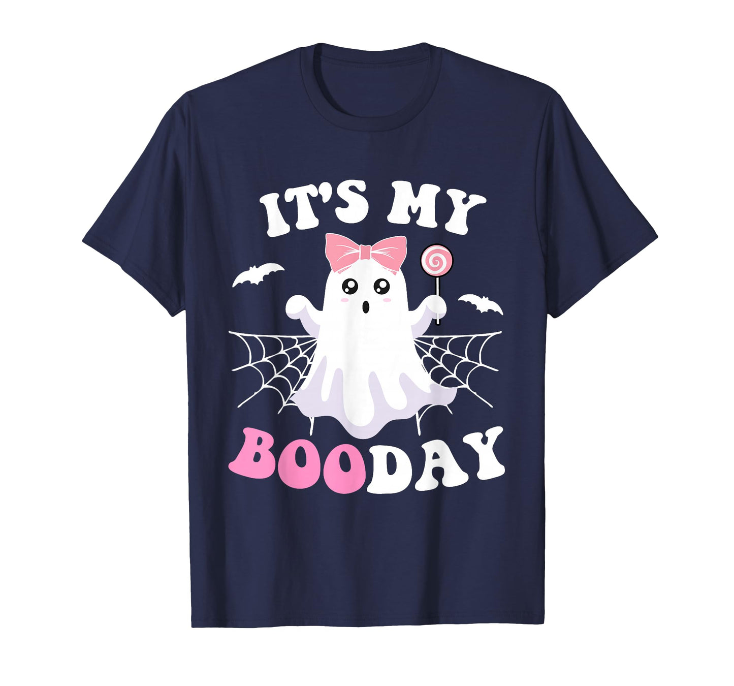It's My Boo Day Cute Halloween Birthday Pink Ghost Girls T-Shirt