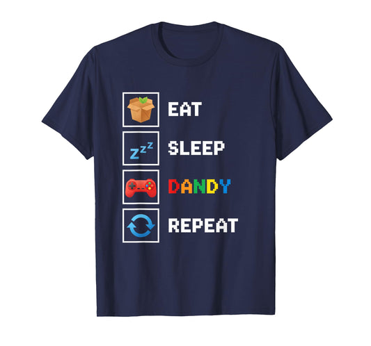 Food & Drink Eat Sleep Dandy Repeat Pixel Foodie Retro Gamer T-Shirt