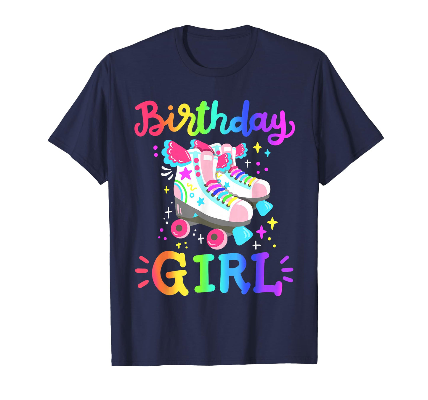 Birthday Girl Rolling Skates Roller Skater Party Kids Girls T-Shirt