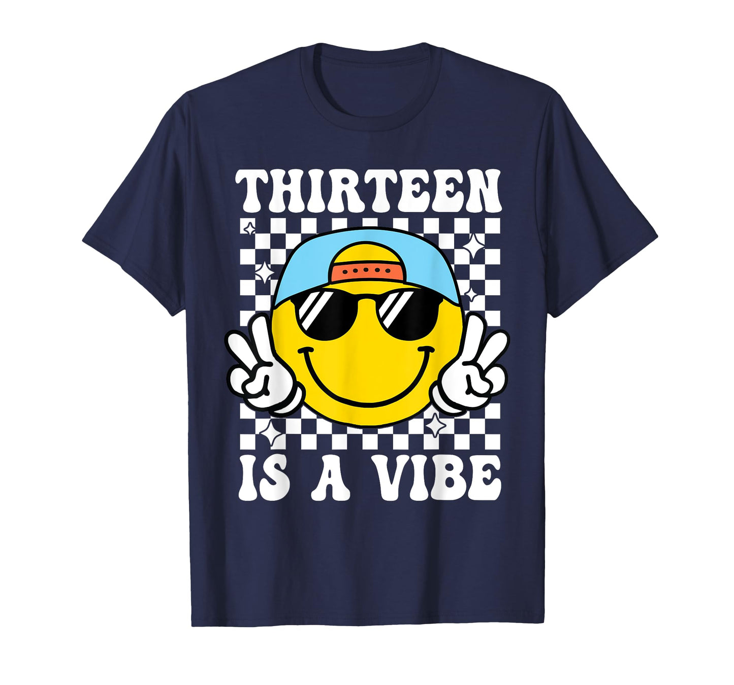 Thirteen is A Vibe 13th Birthday Groovy Boys 13 Years Old T-Shirt
