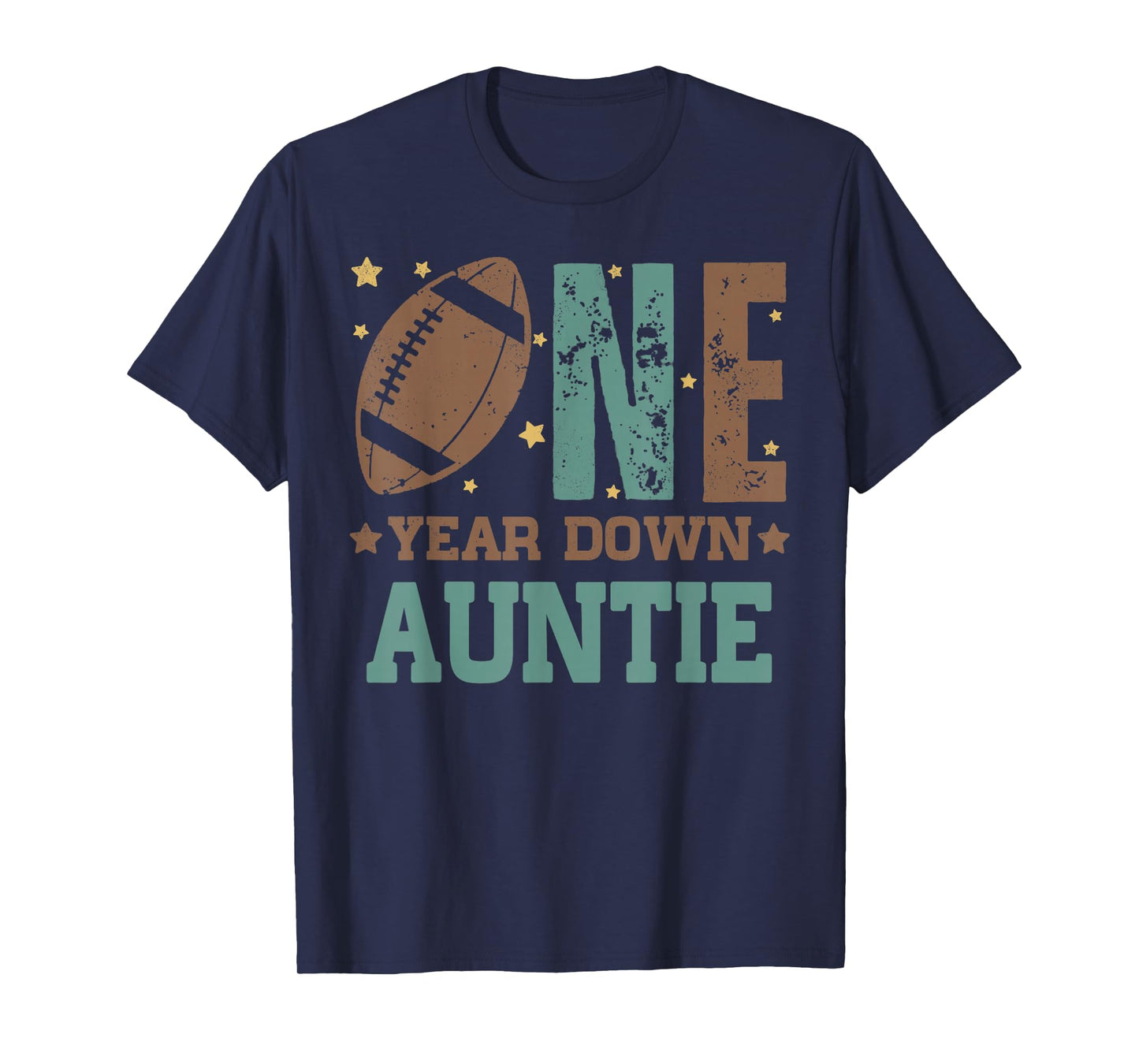 Auntie of the 1 Year old Football 1st Year Down Birthday T-Shirt