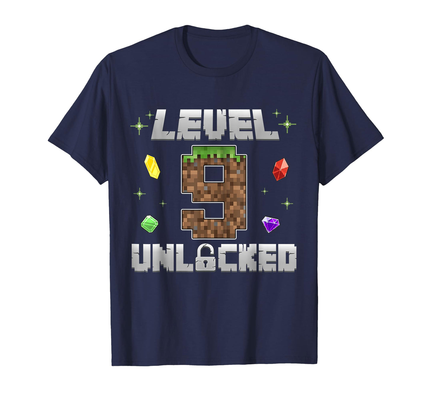 Birthday Boy Level 9 Unlocked 9th Birthday Pixel Theme T-Shirt
