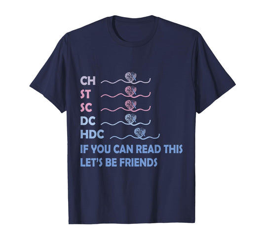CH ST SC DC HDC If You Can Read This Knitting Abbreviation T-Shirt