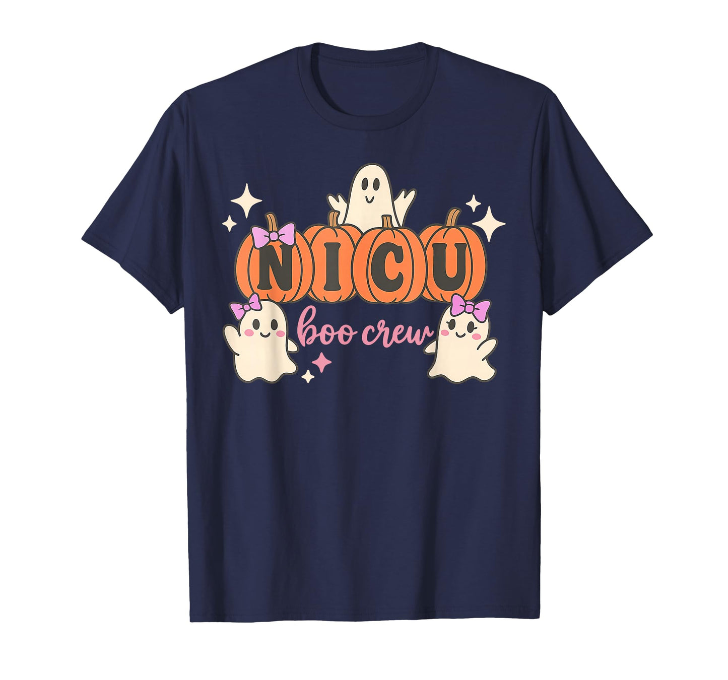 Funny NICU Boo Crew Nurse Ghost Halloween Spooky Season T-Shirt