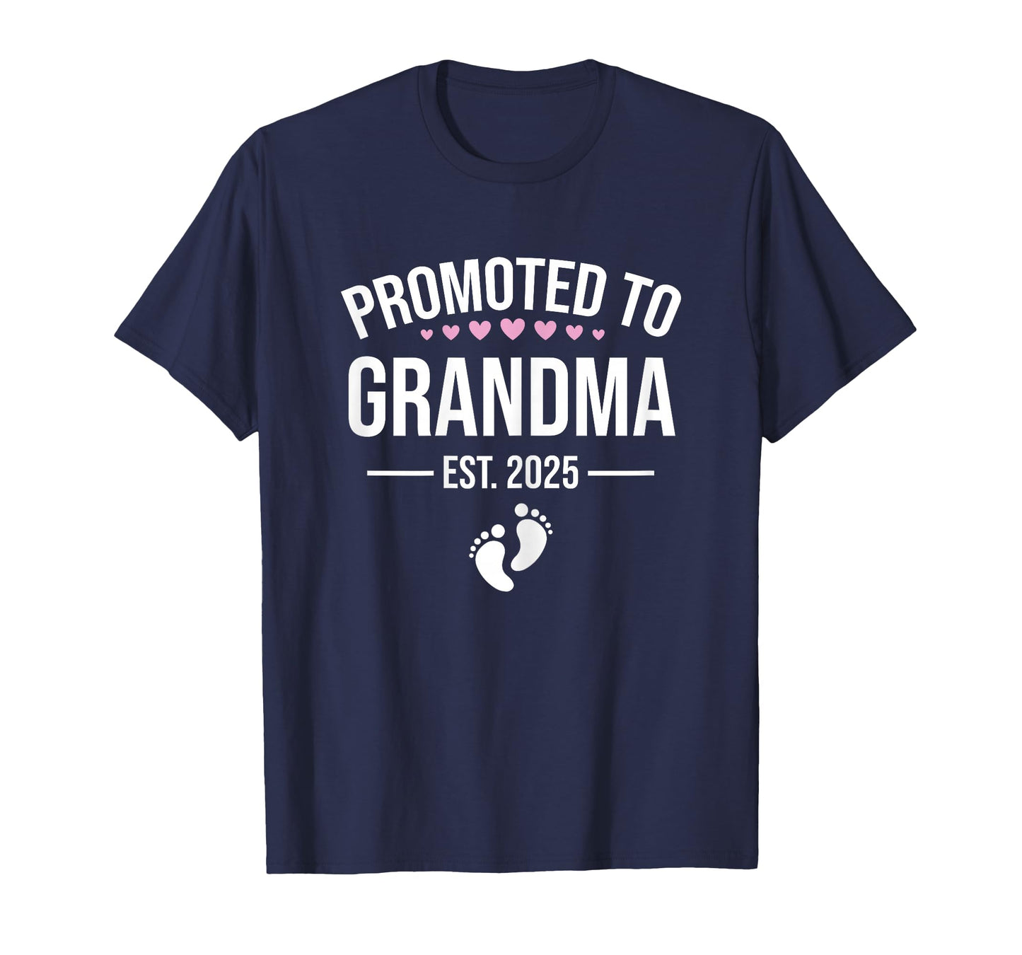 Birth Gift Co. 1st Time Grandma EST 2025 New First Grandma 2025 Black X-Small Casual Modern Round Neck Short Sleeve T-Shirt