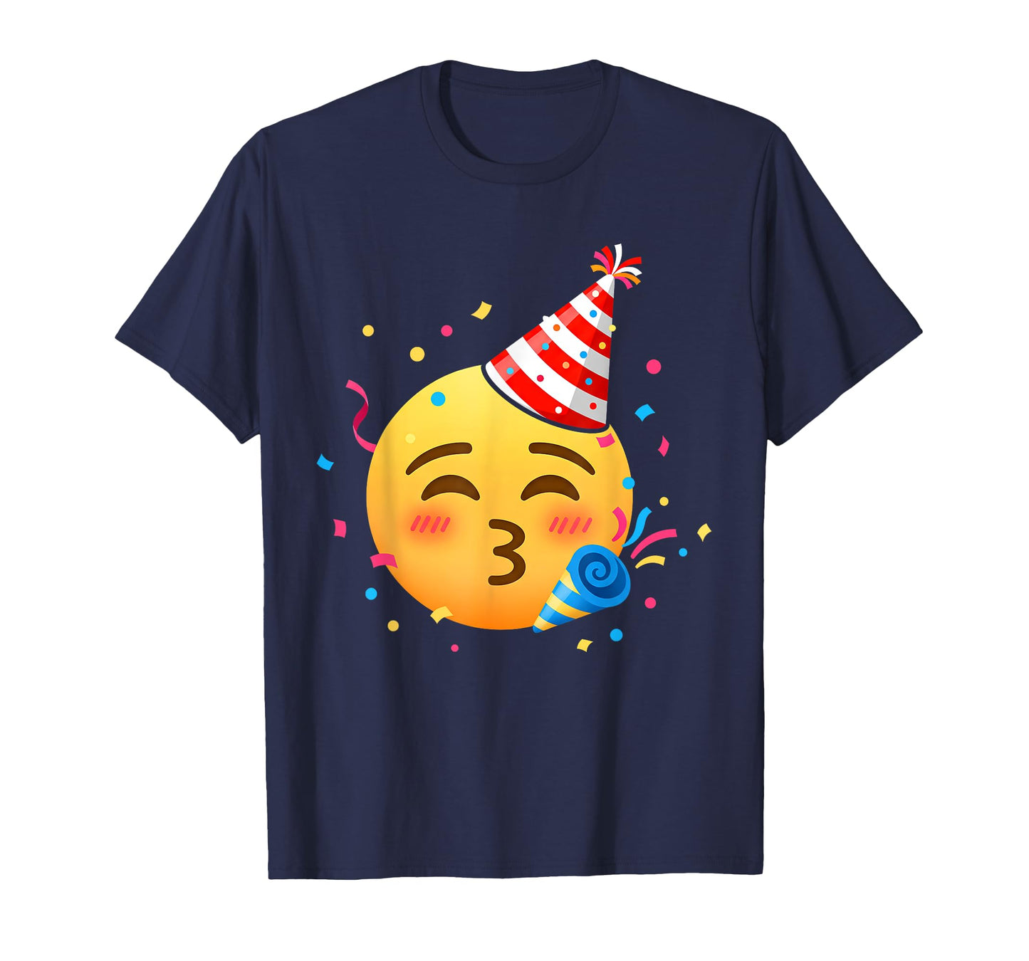 Funny Emoticon Party Smiling Face Partying Birthday T-Shirt