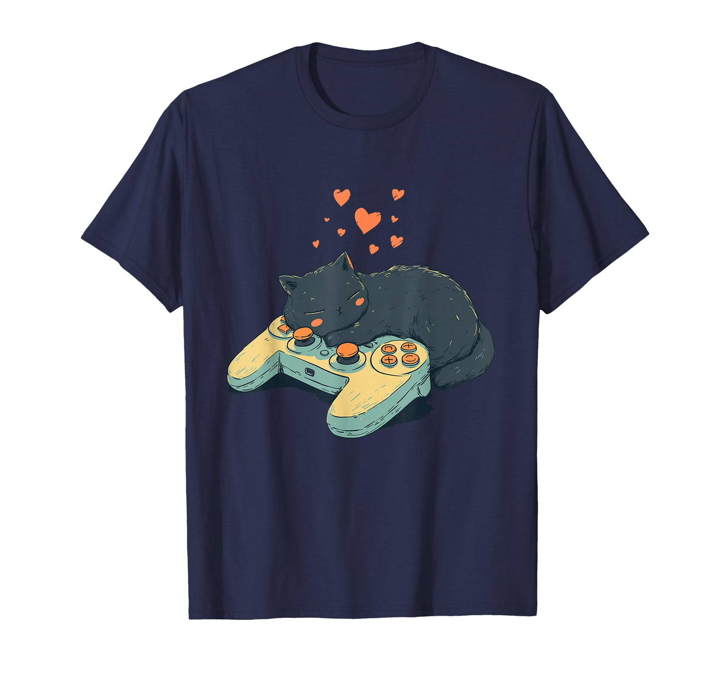 Gamer Cat Graphic – Funny Sleeping Kitty Controller Cat T-Shirt