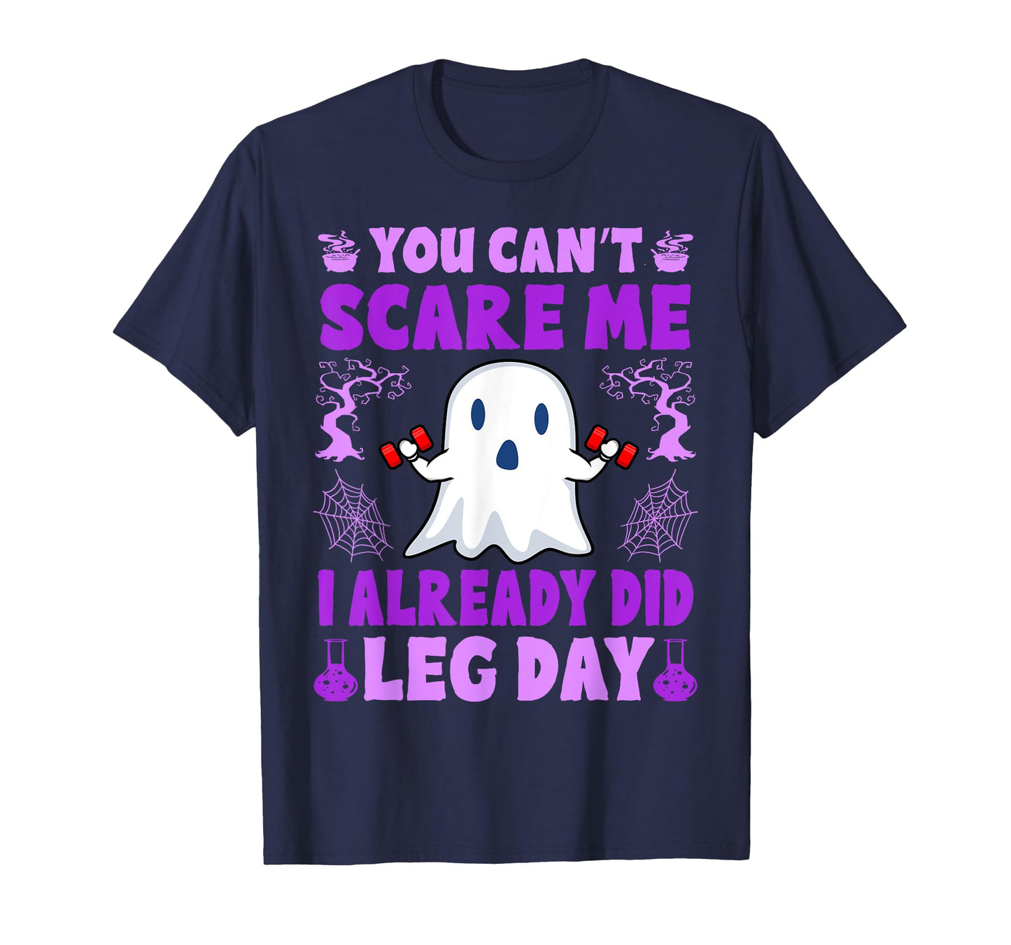 Halloween Workout Women Ghost Training With Dumbbells T-Shirt