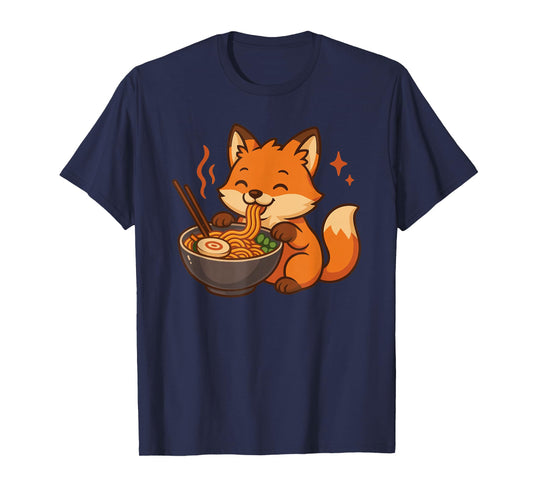 Fox with Noodles Ramen Kawaii Fox T-Shirt