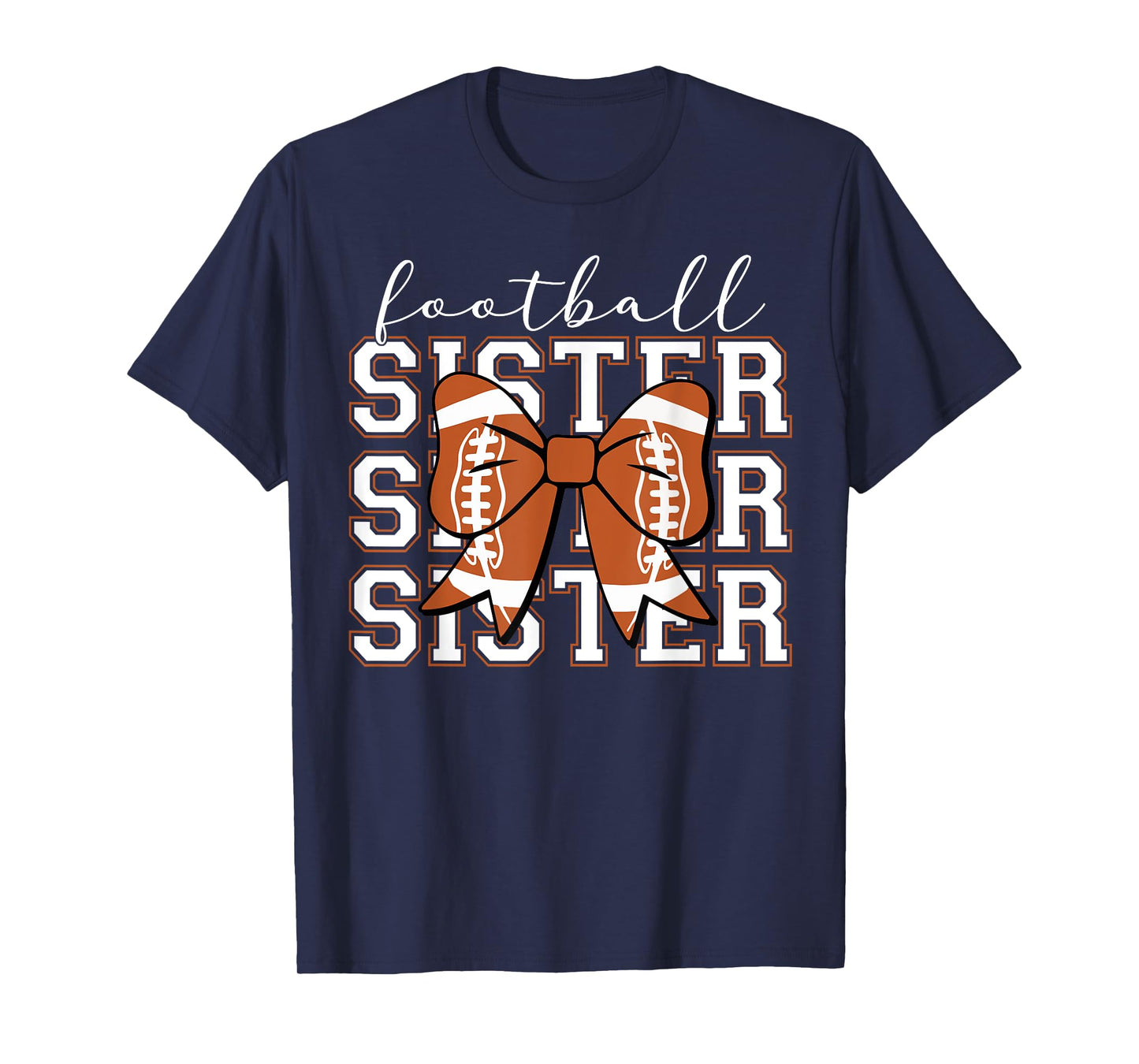 Football Sister Vintage Sport Lover Sister Mothers Da T-Shirt