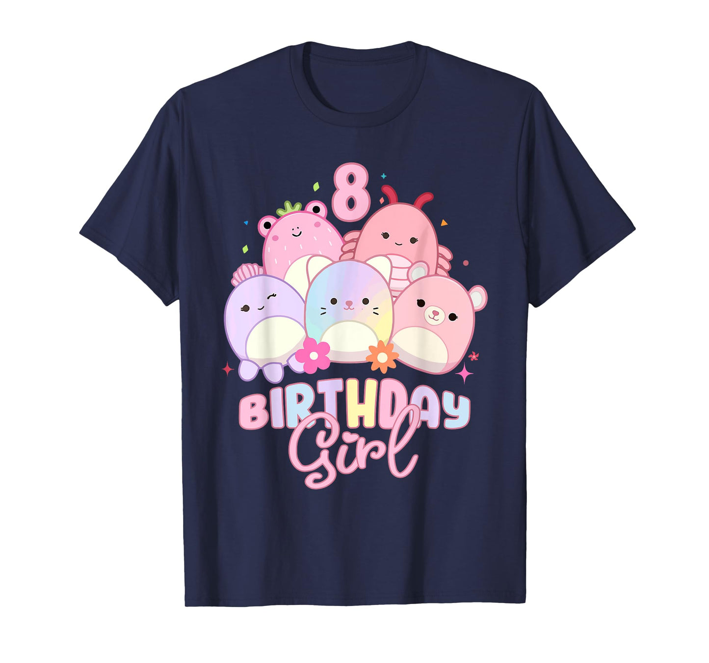 Birthday Girl 8th Birthday Squish Squad cute kids girls toy T-Shirt