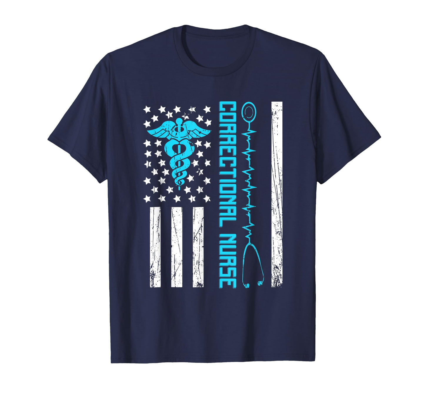 Cute Correctional Nurse Us Flag Nursing Healthcare Nurses T-Shirt