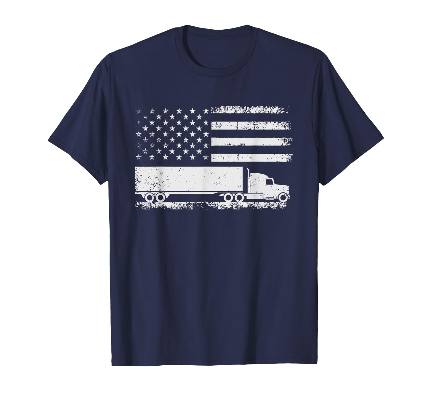 US American Flag Semi Truck Driver Patriotic Trucker T-Shirt