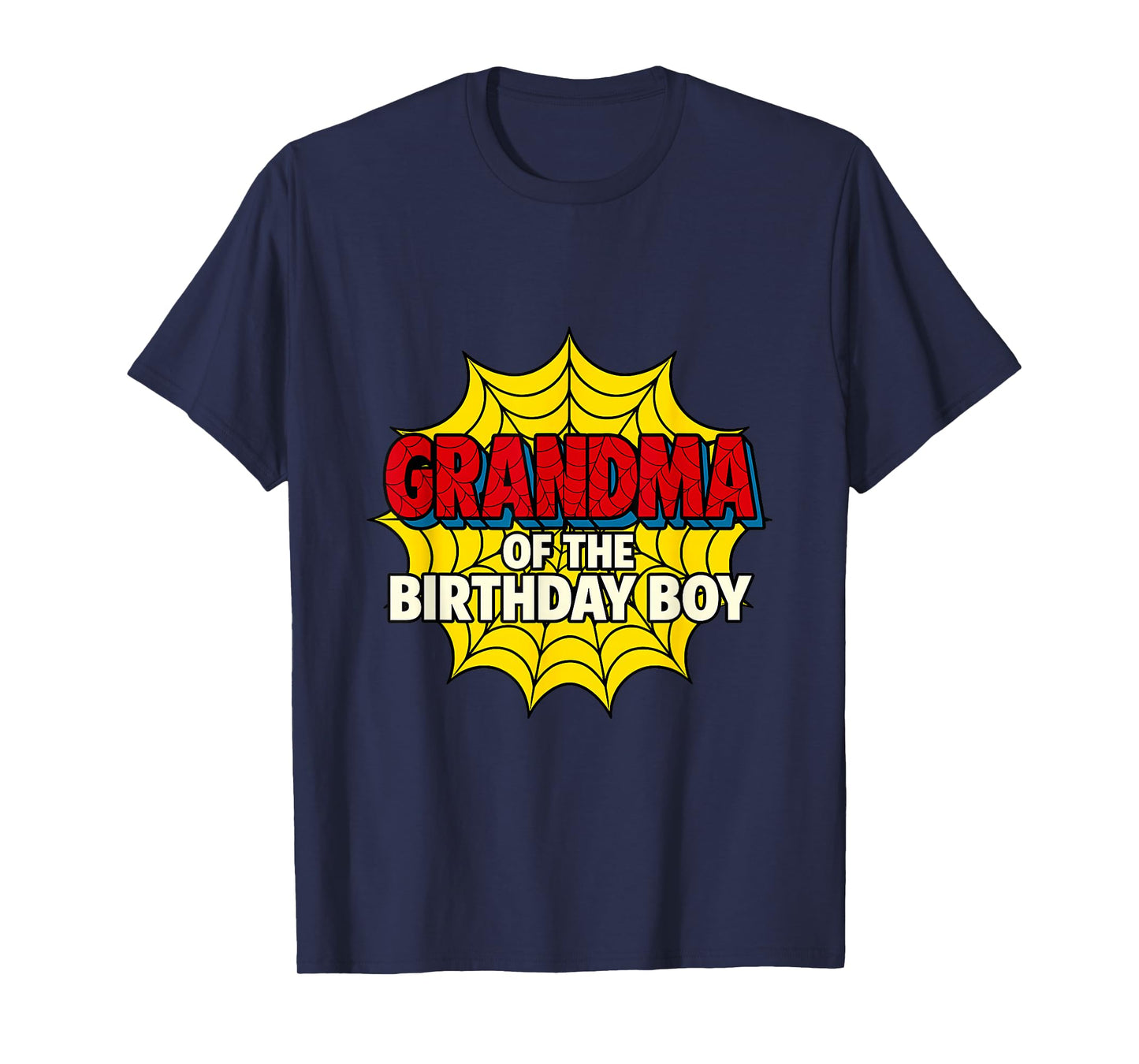 Kids Grandma of The Birthday Boy Spider Theme Party Matching T-Shirt